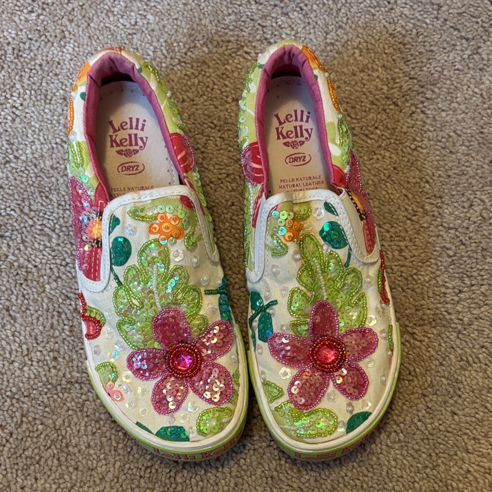 Lelli Kelly Kids Floral Sequin Shoes - Multicolor